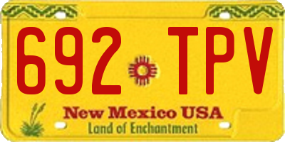 NM license plate 692TPV