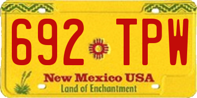 NM license plate 692TPW