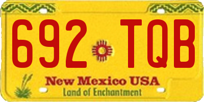 NM license plate 692TQB