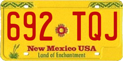 NM license plate 692TQJ