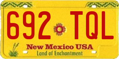 NM license plate 692TQL