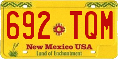 NM license plate 692TQM