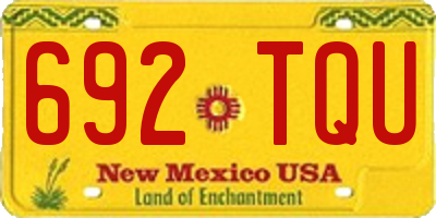 NM license plate 692TQU