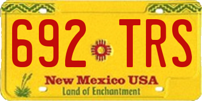 NM license plate 692TRS