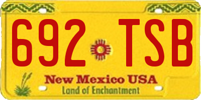 NM license plate 692TSB