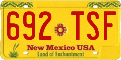 NM license plate 692TSF