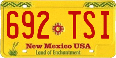 NM license plate 692TSI