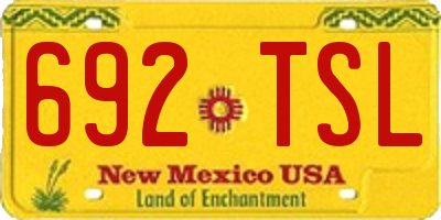 NM license plate 692TSL