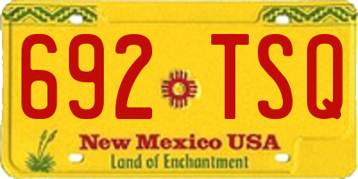 NM license plate 692TSQ