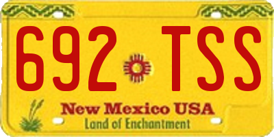 NM license plate 692TSS