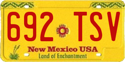 NM license plate 692TSV