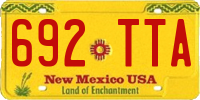 NM license plate 692TTA