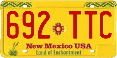 NM license plate 692TTC