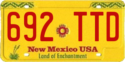 NM license plate 692TTD