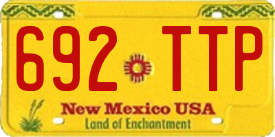 NM license plate 692TTP