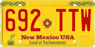 NM license plate 692TTW