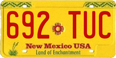 NM license plate 692TUC