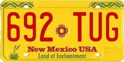 NM license plate 692TUG