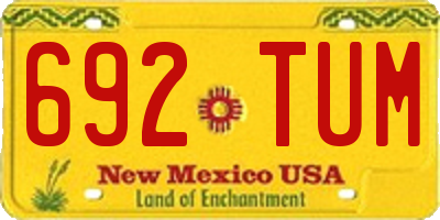 NM license plate 692TUM