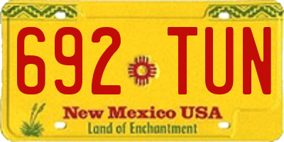 NM license plate 692TUN