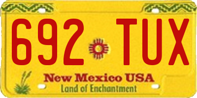 NM license plate 692TUX