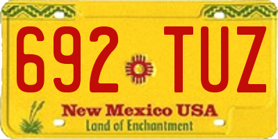 NM license plate 692TUZ