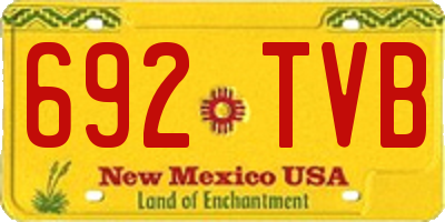 NM license plate 692TVB