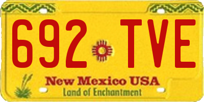 NM license plate 692TVE
