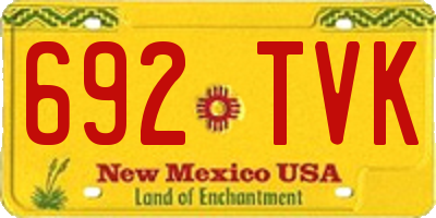 NM license plate 692TVK