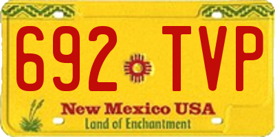 NM license plate 692TVP