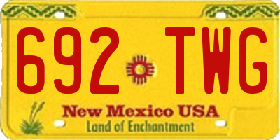 NM license plate 692TWG
