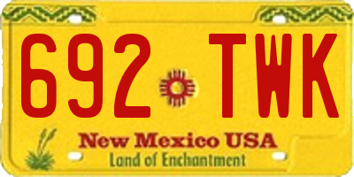 NM license plate 692TWK