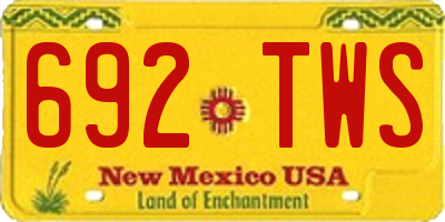 NM license plate 692TWS