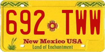 NM license plate 692TWW