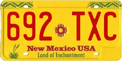 NM license plate 692TXC