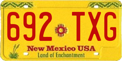 NM license plate 692TXG