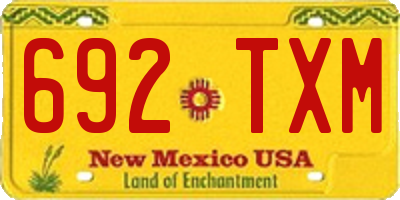 NM license plate 692TXM