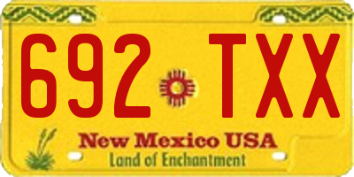 NM license plate 692TXX