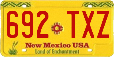 NM license plate 692TXZ