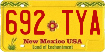 NM license plate 692TYA
