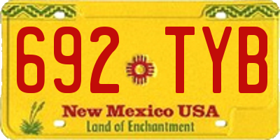 NM license plate 692TYB