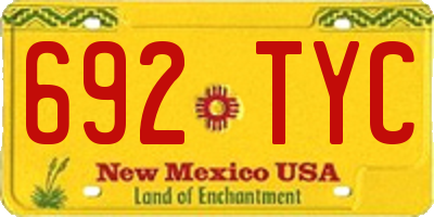 NM license plate 692TYC