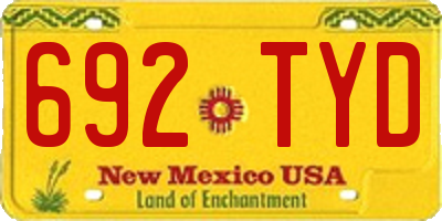 NM license plate 692TYD