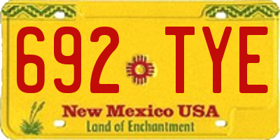 NM license plate 692TYE