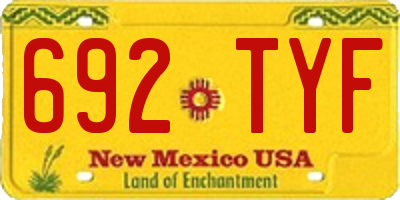 NM license plate 692TYF