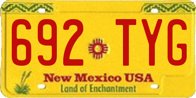 NM license plate 692TYG