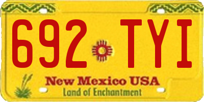 NM license plate 692TYI