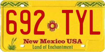 NM license plate 692TYL
