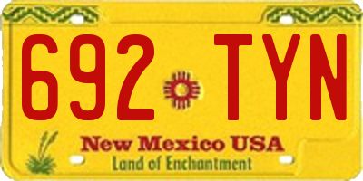 NM license plate 692TYN