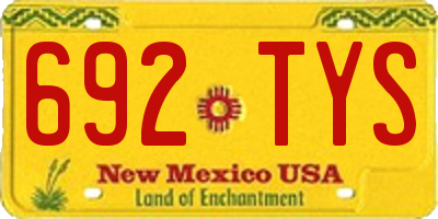 NM license plate 692TYS